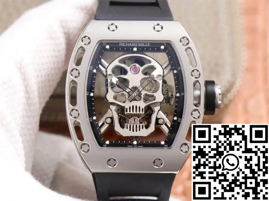 Practical Richard Mille RM52-01 Tourbillon JB Factory Titanium Alloy Skull Dial 2392