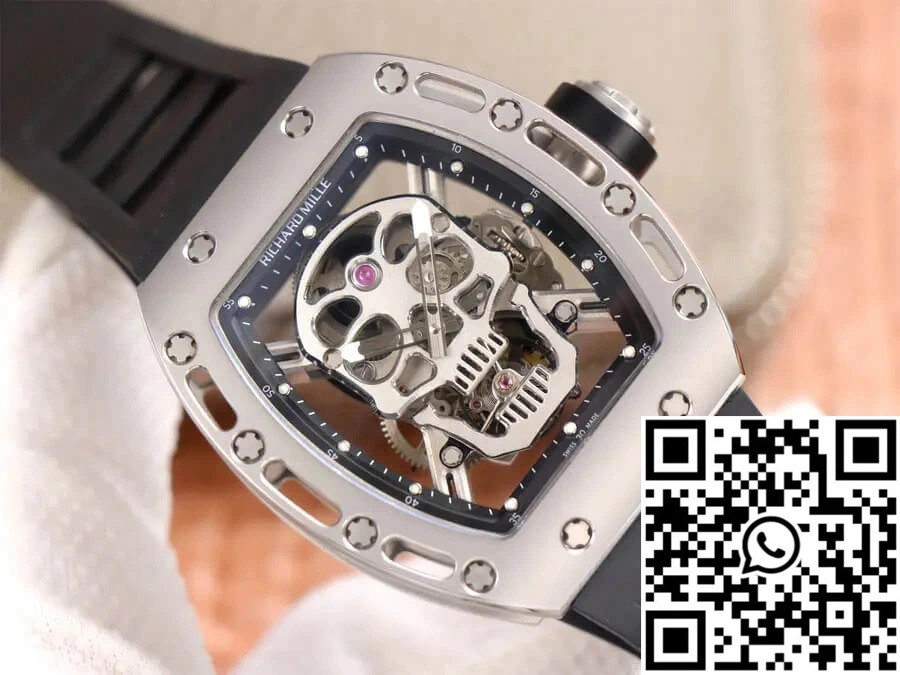 Practical Richard Mille RM52-01 Tourbillon JB Factory Titanium Alloy Skull Dial 2392