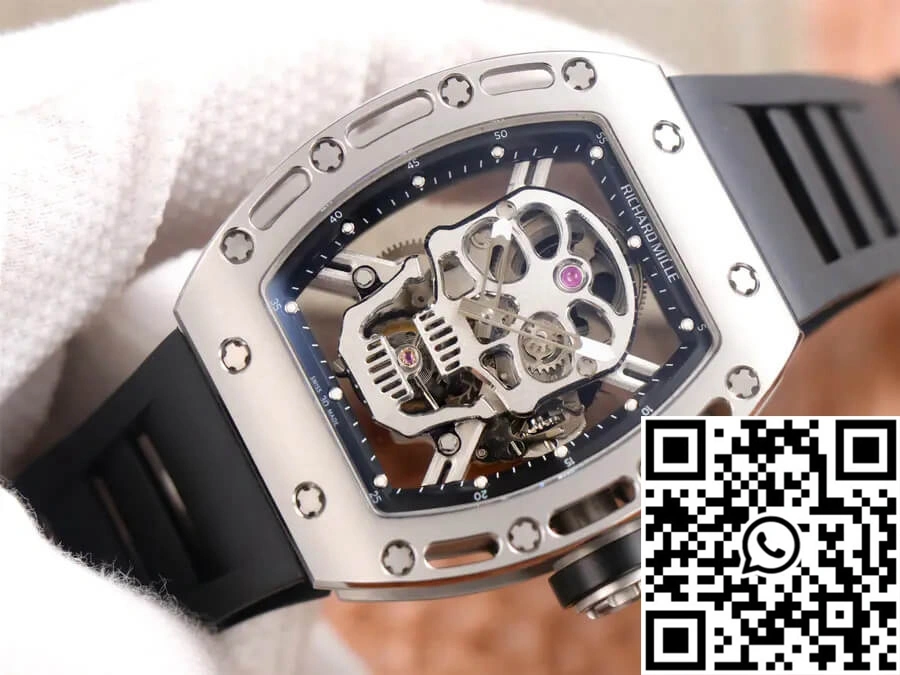 Practical Richard Mille RM52-01 Tourbillon JB Factory Titanium Alloy Skull Dial 2392