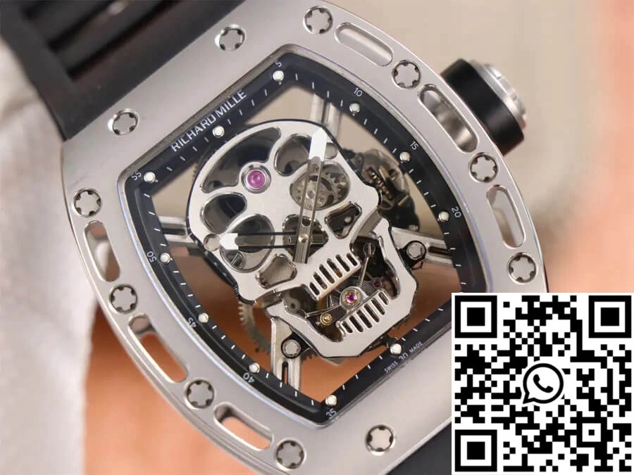 Practical Richard Mille RM52-01 Tourbillon JB Factory Titanium Alloy Skull Dial 2392