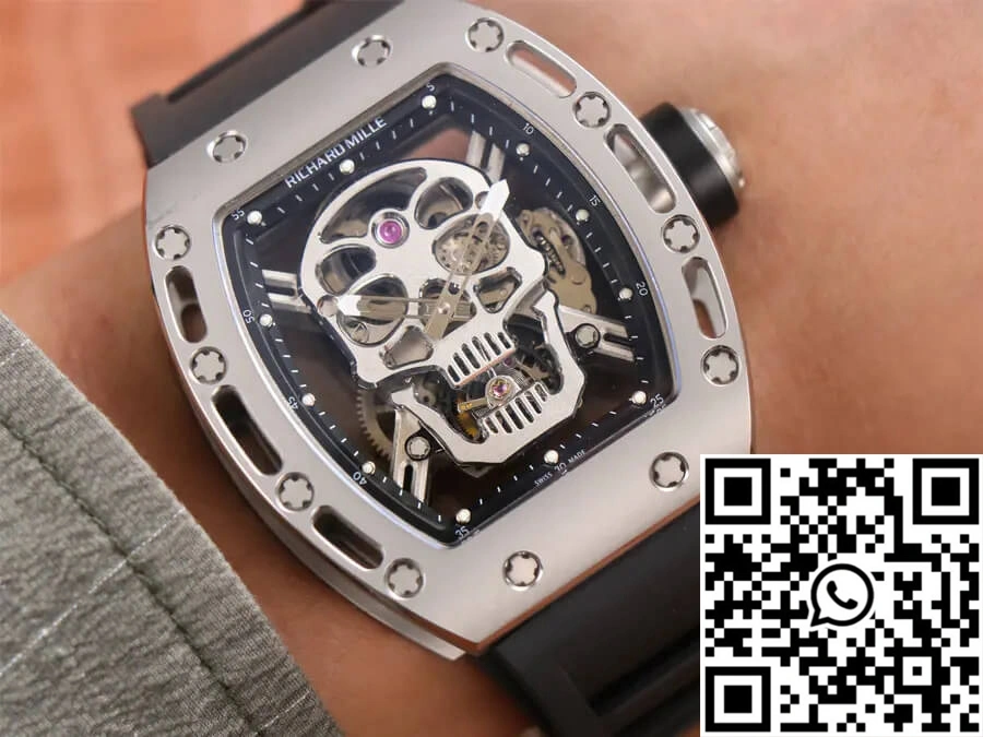 Practical Richard Mille RM52-01 Tourbillon JB Factory Titanium Alloy Skull Dial 2392