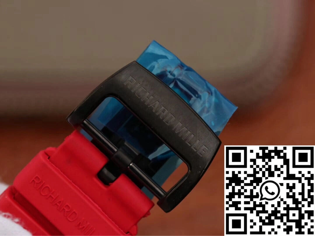 Original Richard Mille RM53-01 KV Factory White TPT Carbon Fiber Red Strap 2498