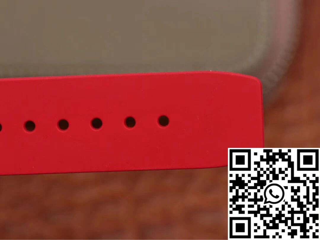 Original Richard Mille RM53-01 KV Factory White TPT Carbon Fiber Red Strap 2498