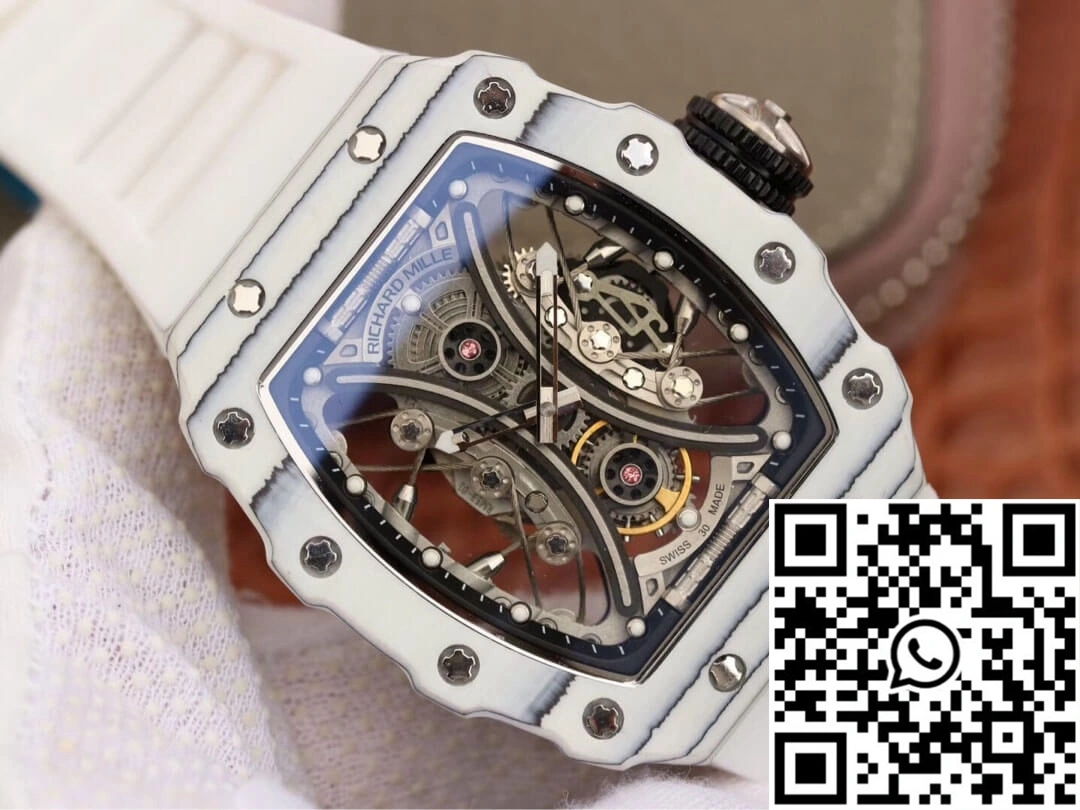 Richard Mille RM53-01 KV Factory White TPT Carbon Fiber Skeleton Dial Comfortable 2496