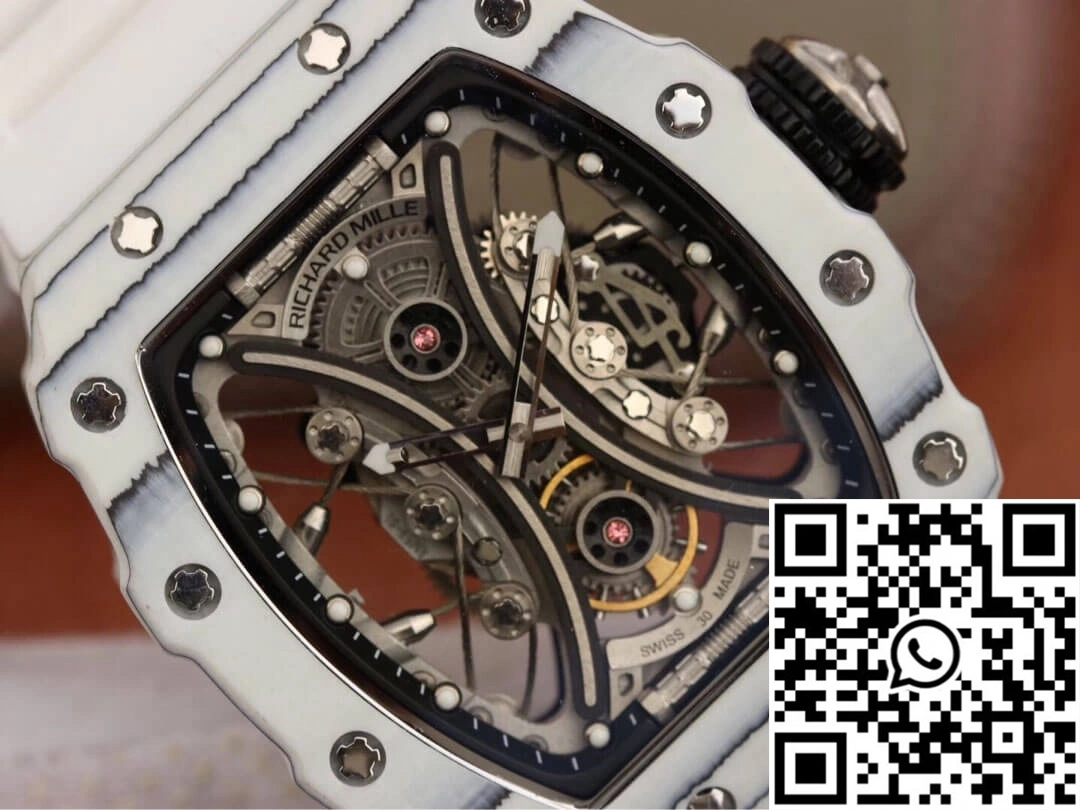 Richard Mille RM53-01 KV Factory White TPT Carbon Fiber Skeleton Dial Comfortable 2496