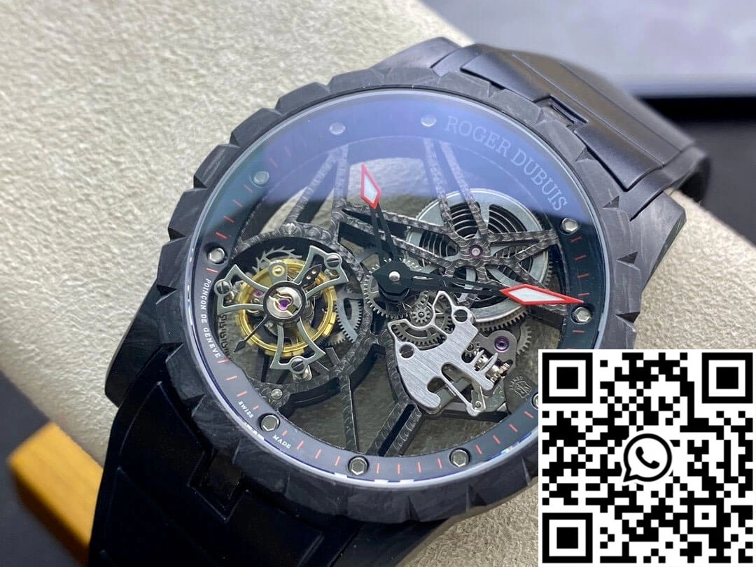 Roger Dubuis Excalibur DBEX0577 BBR Factory Tourbillon Carbon Fiber Case Minimalist 2541