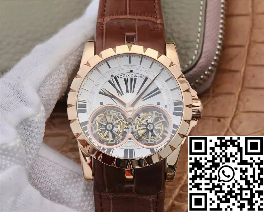 Roger Dubuis Excalibur RDDBEX0249 JB Factory Tourbillon Gold Case White Dial OnTrend 2531