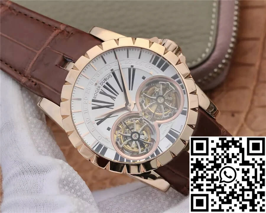 Roger Dubuis Excalibur RDDBEX0249 JB Factory Tourbillon Gold Case White Dial OnTrend 2531