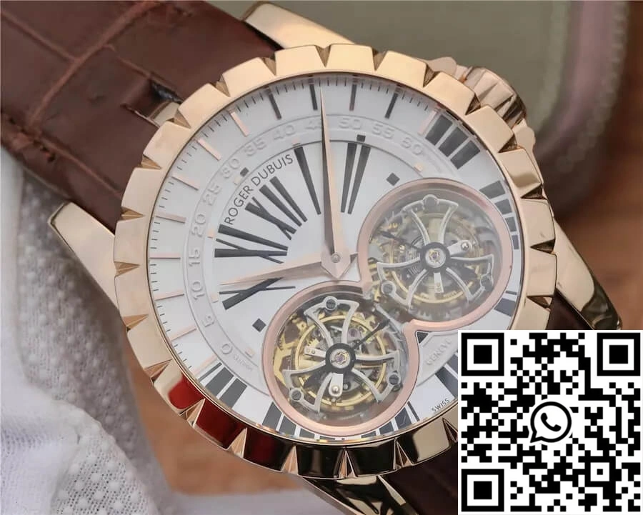 Roger Dubuis Excalibur RDDBEX0249 JB Factory Tourbillon Gold Case White Dial OnTrend 2531