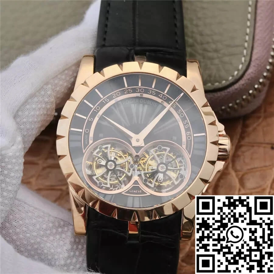 Roger Dubuis Excalibur RDDBEX0280 JB Factory Tourbillon Gold Case Black Dial Refined 2534