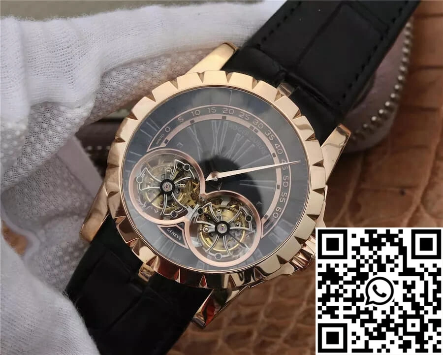 Roger Dubuis Excalibur RDDBEX0280 JB Factory Tourbillon Gold Case Black Dial Refined 2534