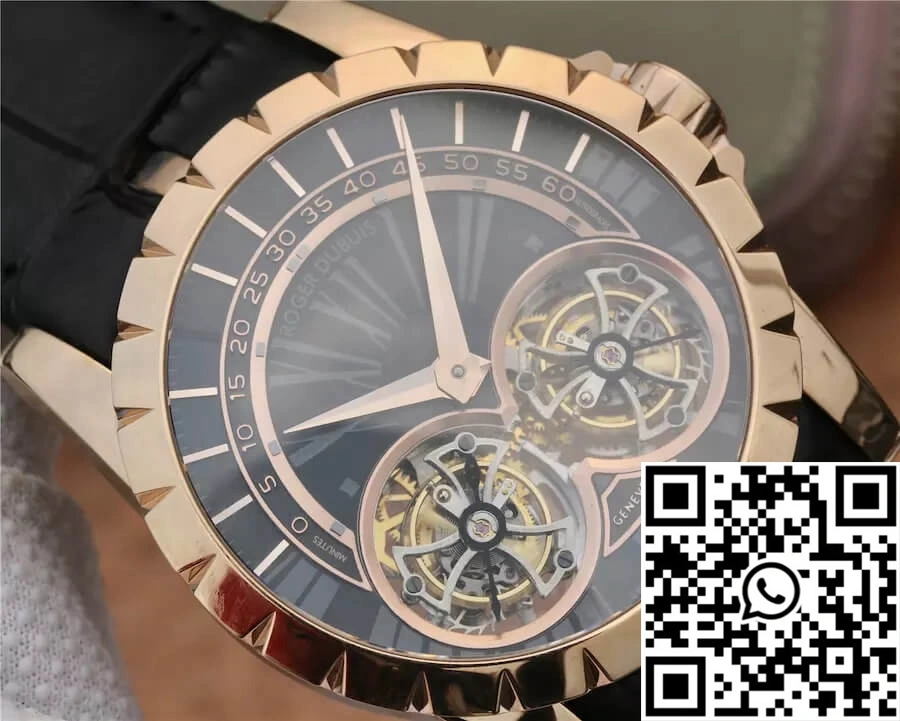 Roger Dubuis Excalibur RDDBEX0280 JB Factory Tourbillon Gold Case Black Dial Refined 2534