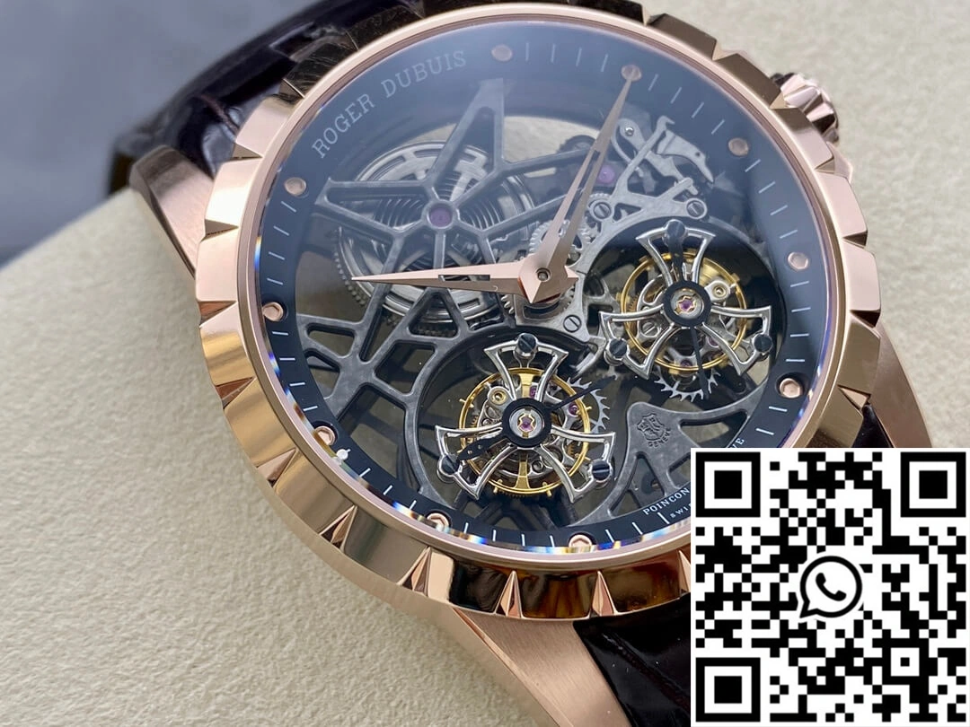 Tailored Roger Dubuis Excalibur RDDBEX0395 YS Factory Rose Gold Double Tourbillon Dial 2530