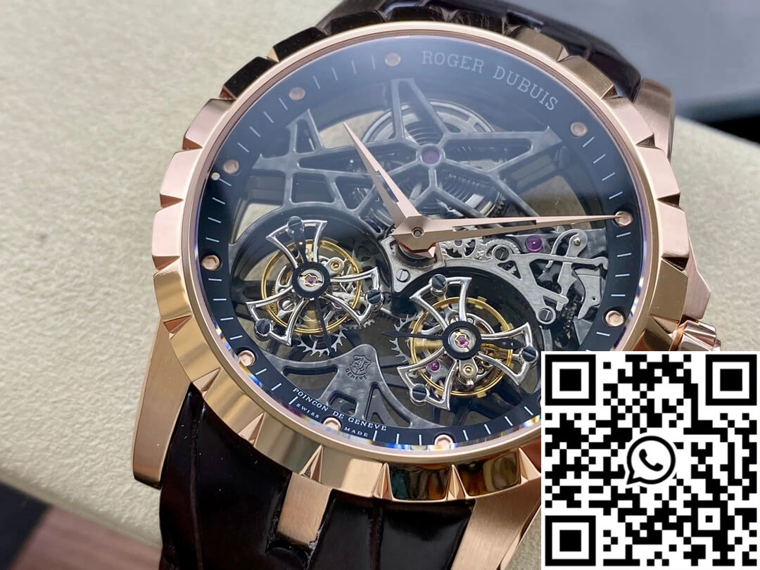 Tailored Roger Dubuis Excalibur RDDBEX0395 YS Factory Rose Gold Double Tourbillon Dial 2530