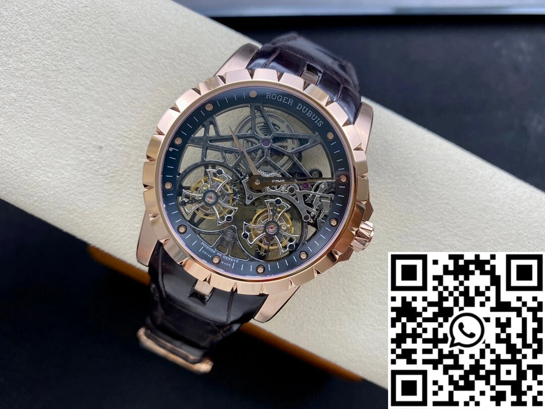 Tailored Roger Dubuis Excalibur RDDBEX0395 YS Factory Rose Gold Double Tourbillon Dial 2530