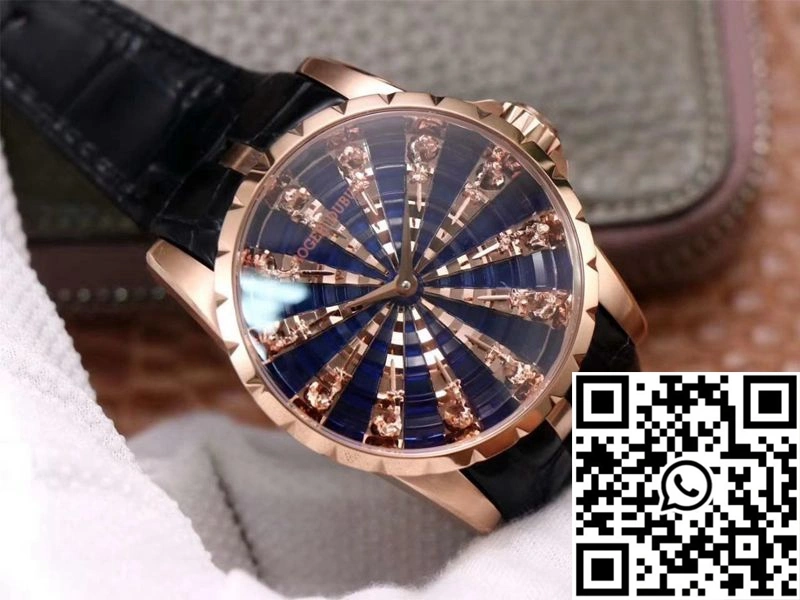 Snug Roger Dubuis Excalibur RDDBEX0684 ZZ Factory Rose Gold Blue Dial 2520