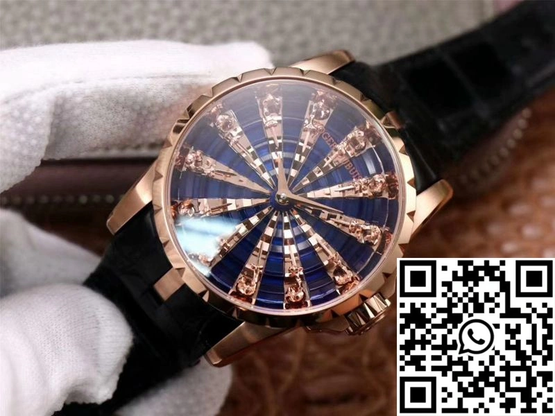 Snug Roger Dubuis Excalibur RDDBEX0684 ZZ Factory Rose Gold Blue Dial 2520