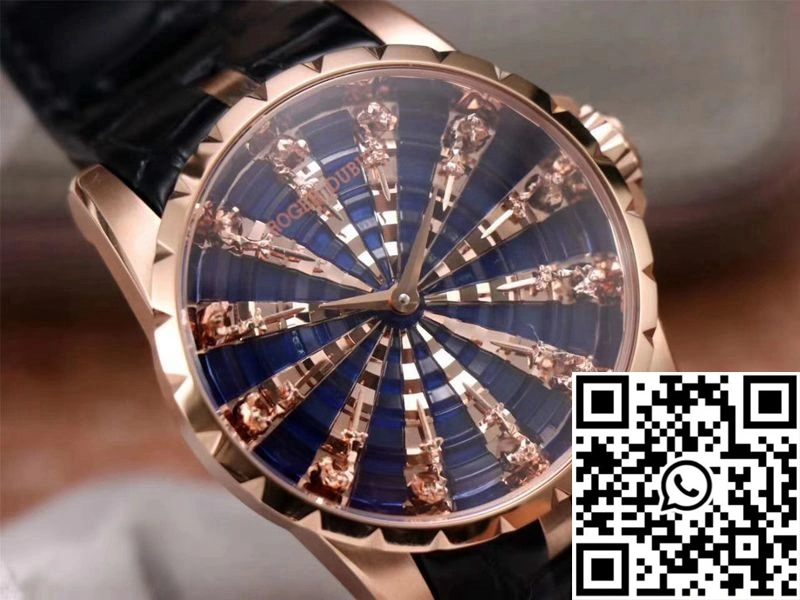 Snug Roger Dubuis Excalibur RDDBEX0684 ZZ Factory Rose Gold Blue Dial 2520