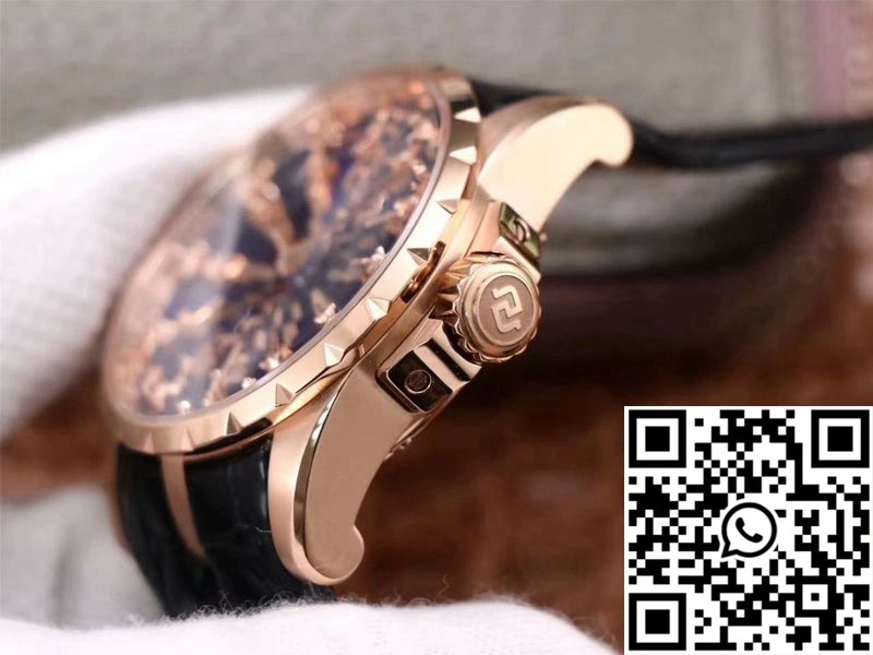 Snug Roger Dubuis Excalibur RDDBEX0684 ZZ Factory Rose Gold Blue Dial 2520
