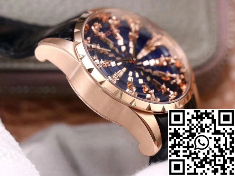 Snug Roger Dubuis Excalibur RDDBEX0684 ZZ Factory Rose Gold Blue Dial 2520