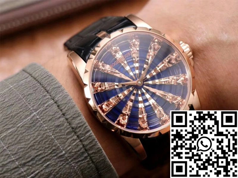 Snug Roger Dubuis Excalibur RDDBEX0684 ZZ Factory Rose Gold Blue Dial 2520