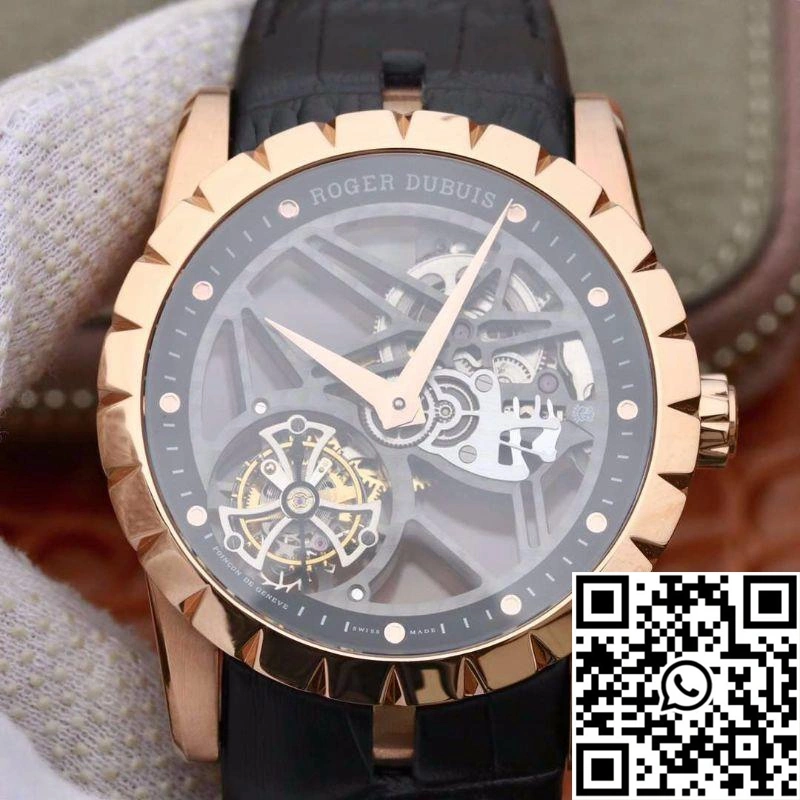Packable Roger Dubuis Excalibur Skeleton Flying Tourbillon RDDBEX0392 Grey Skeleton Dial 2537