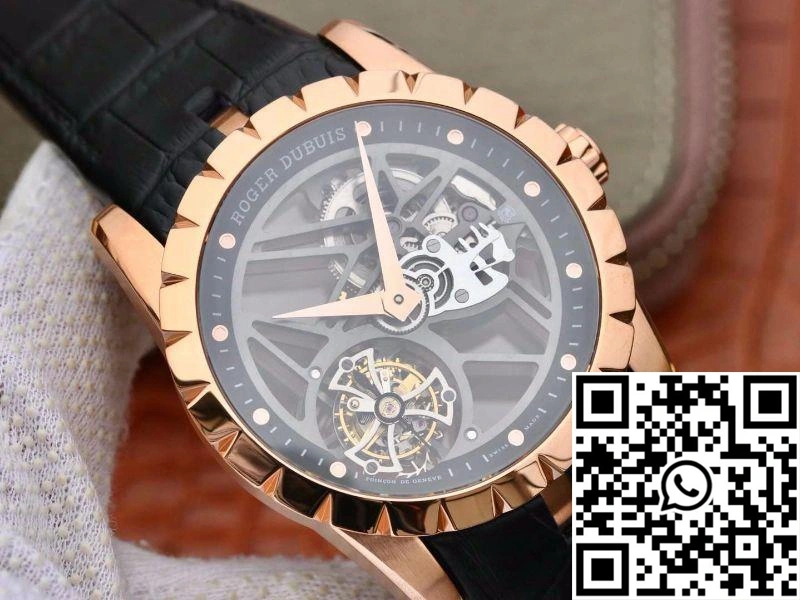 Packable Roger Dubuis Excalibur Skeleton Flying Tourbillon RDDBEX0392 Grey Skeleton Dial 2537
