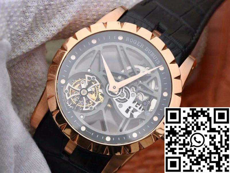 Packable Roger Dubuis Excalibur Skeleton Flying Tourbillon RDDBEX0392 Grey Skeleton Dial 2537