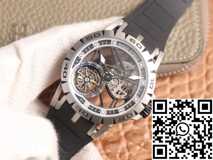 Roger Dubuis Excalibur Spidr RDDBEX0479 JB Factory Tourbillon Skeleton Dial Black Strap WellDesigned 2517