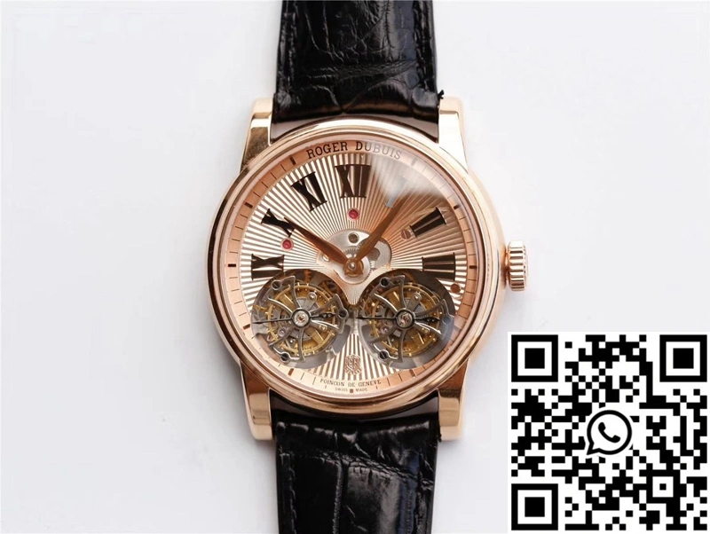 UrbanStyle Roger Dubuis Hommage RDDBHO0562 Double Flying tourbillon JB Factory Rose Gold Dial 2543