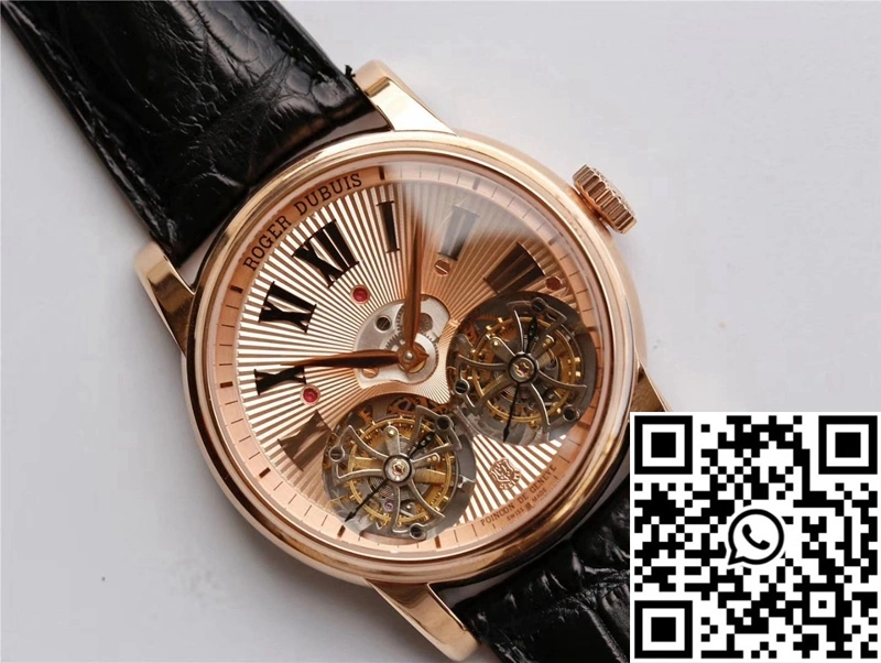 UrbanStyle Roger Dubuis Hommage RDDBHO0562 Double Flying tourbillon JB Factory Rose Gold Dial 2543
