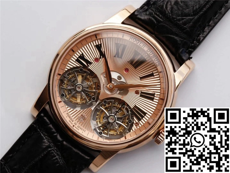 UrbanStyle Roger Dubuis Hommage RDDBHO0562 Double Flying tourbillon JB Factory Rose Gold Dial 2543
