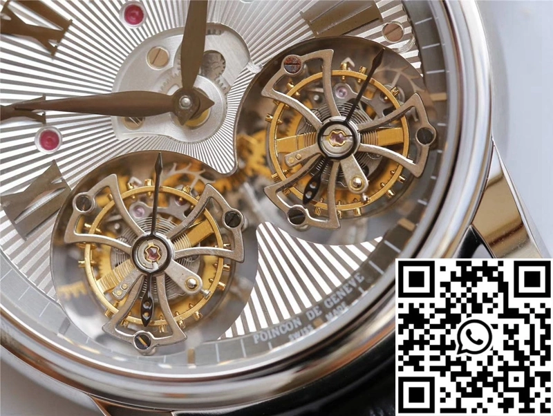 Affordable Roger Dubuis Hommage RDDBHO0562 Double Flying tourbillon JB Factory White Gold Case 2544
