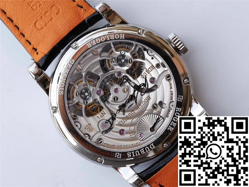 Affordable Roger Dubuis Hommage RDDBHO0562 Double Flying tourbillon JB Factory White Gold Case 2544