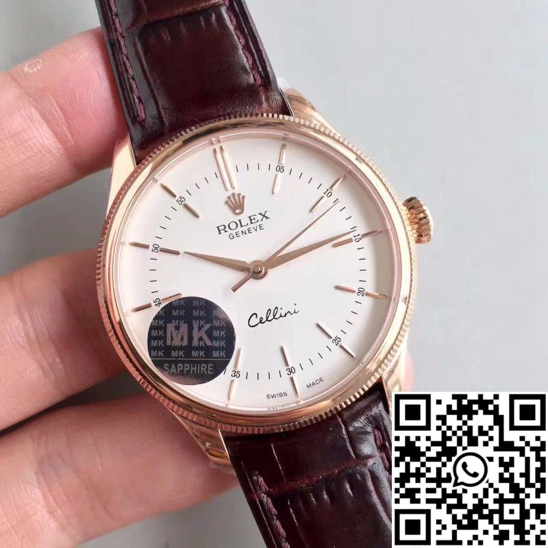 SunProtective Rolex Cellini 50505 MKS Factory V4 White Dial 624