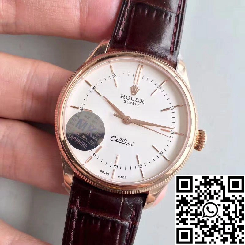 SunProtective Rolex Cellini 50505 MKS Factory V4 White Dial 624