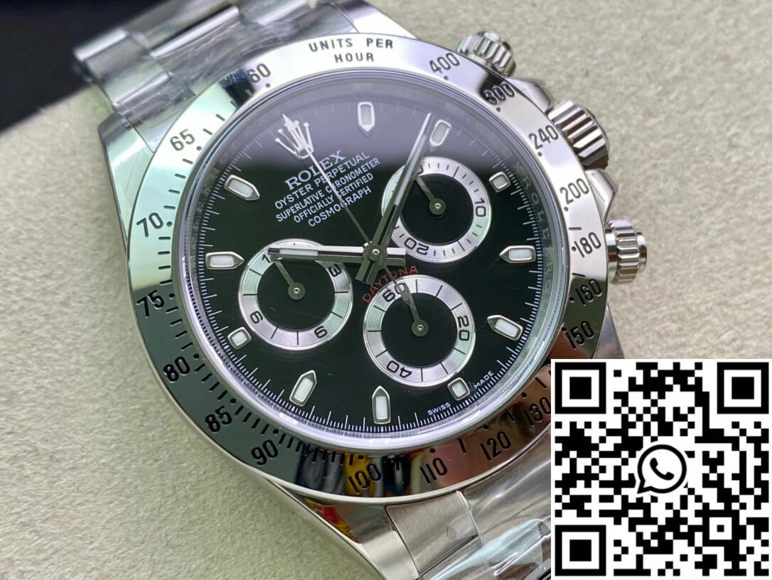 Rolex Cosmograph Daytona 116520 Clean Factory Stainless Steel Bezel MoistureWicking 1056
