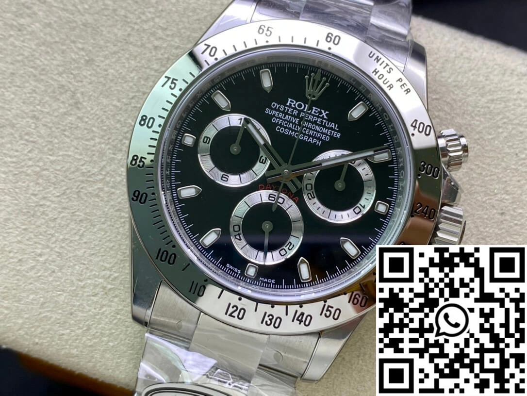 Rolex Cosmograph Daytona 116520 Clean Factory Stainless Steel Bezel MoistureWicking 1056