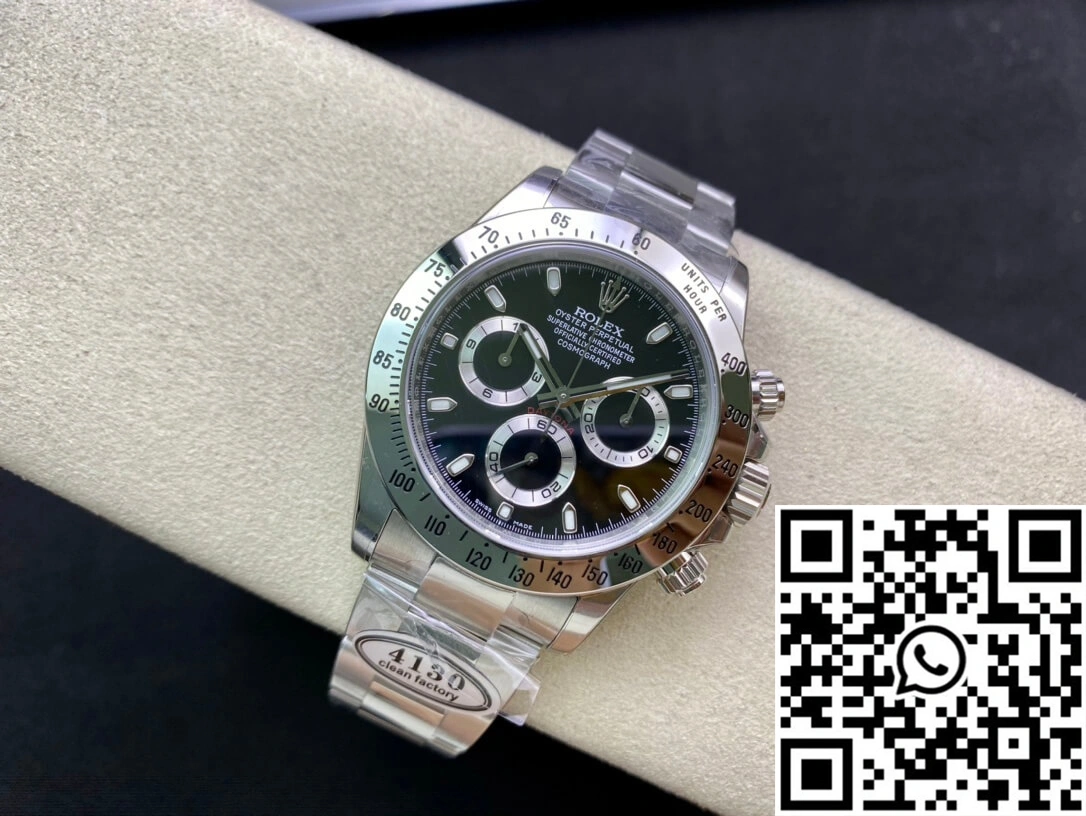 Rolex Cosmograph Daytona 116520 Clean Factory Stainless Steel Bezel MoistureWicking 1056