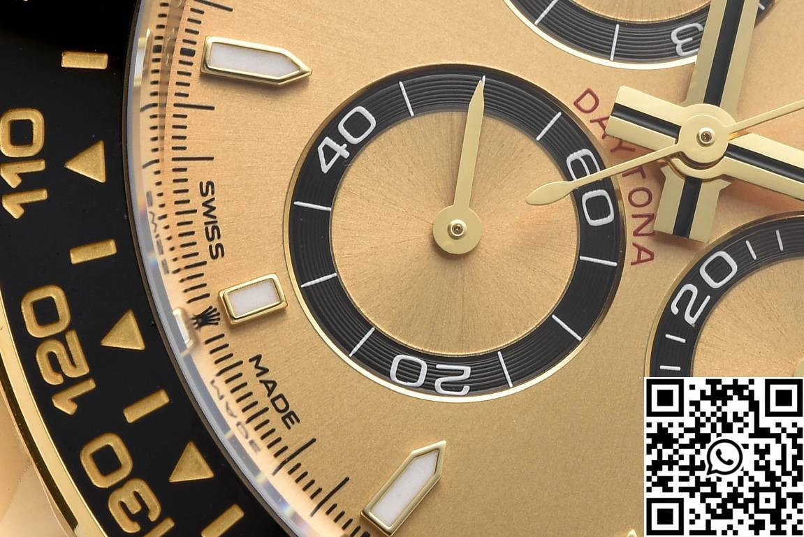 TopPick Rolex Cosmograph Daytona M126518 Clean Factory Black Bezel Yellow Dial 1094