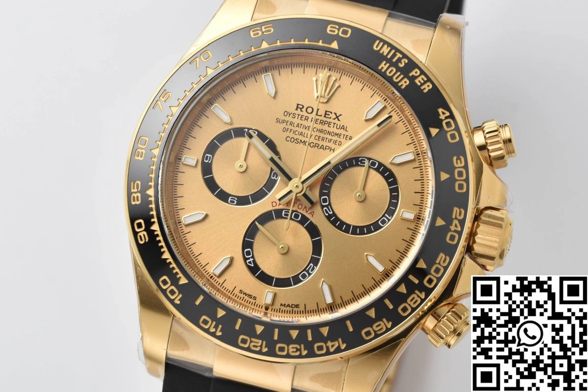 TopPick Rolex Cosmograph Daytona M126518 Clean Factory Black Bezel Yellow Dial 1094