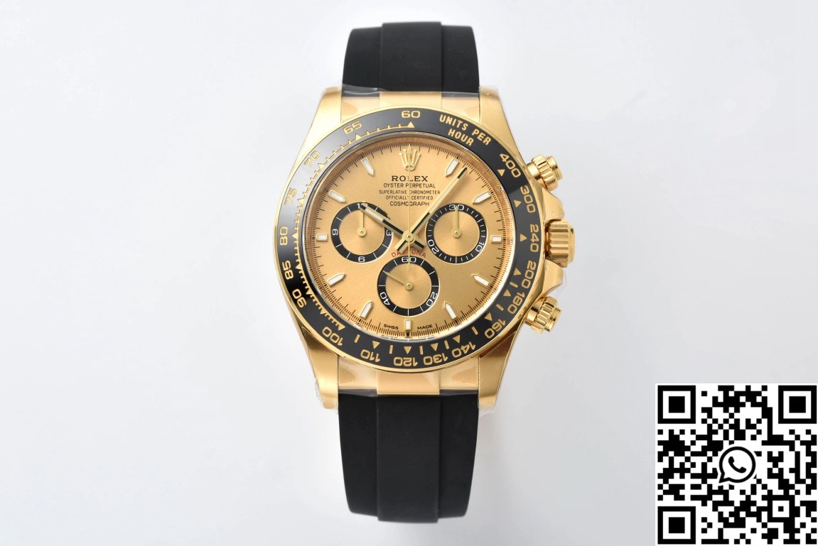 TopPick Rolex Cosmograph Daytona M126518 Clean Factory Black Bezel Yellow Dial 1094
