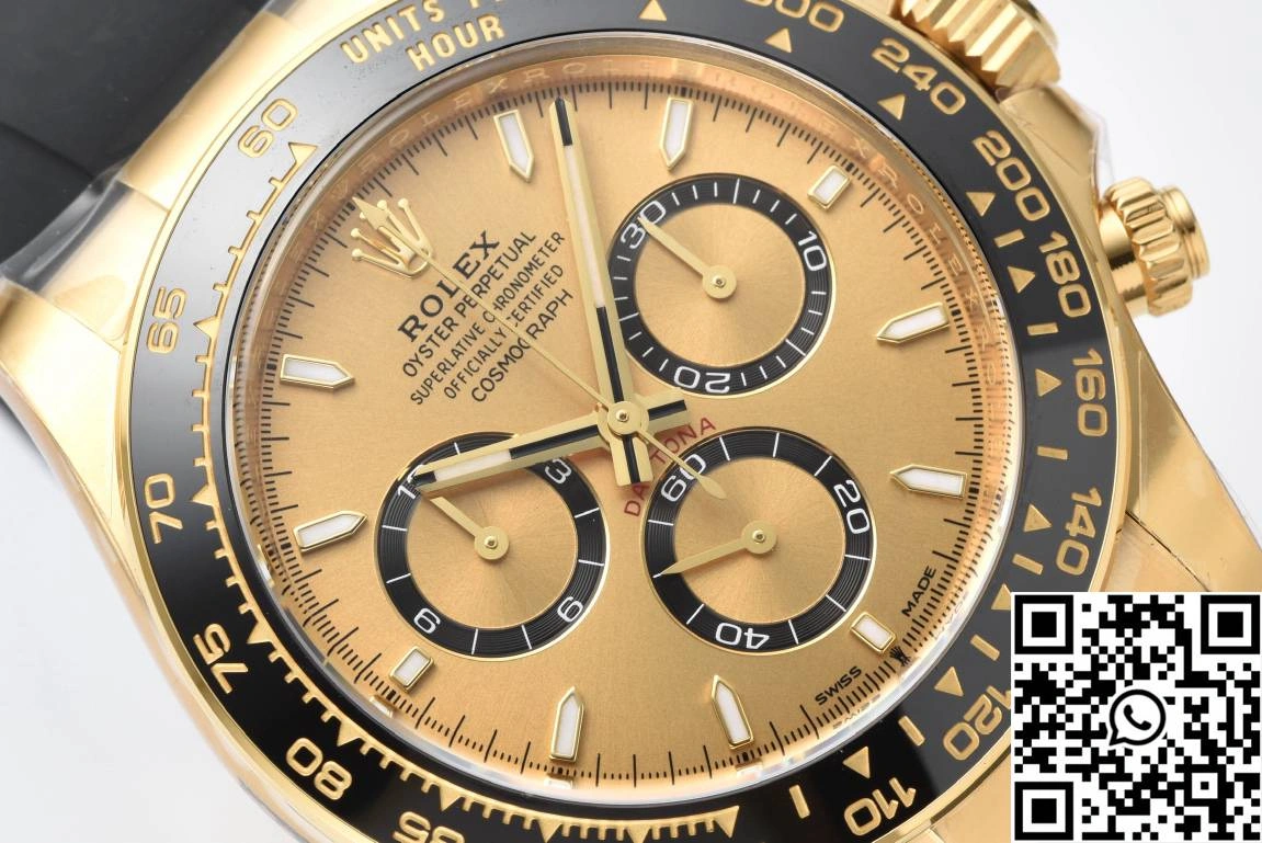 TopPick Rolex Cosmograph Daytona M126518 Clean Factory Black Bezel Yellow Dial 1094