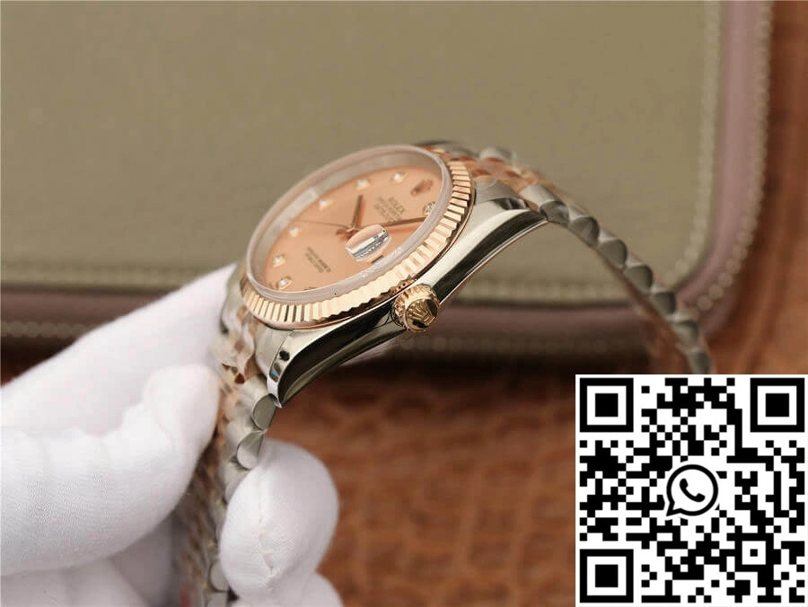 Breathable Rolex Datejust 116231 36MM GM Factory Diamond-set Pink Dial 708