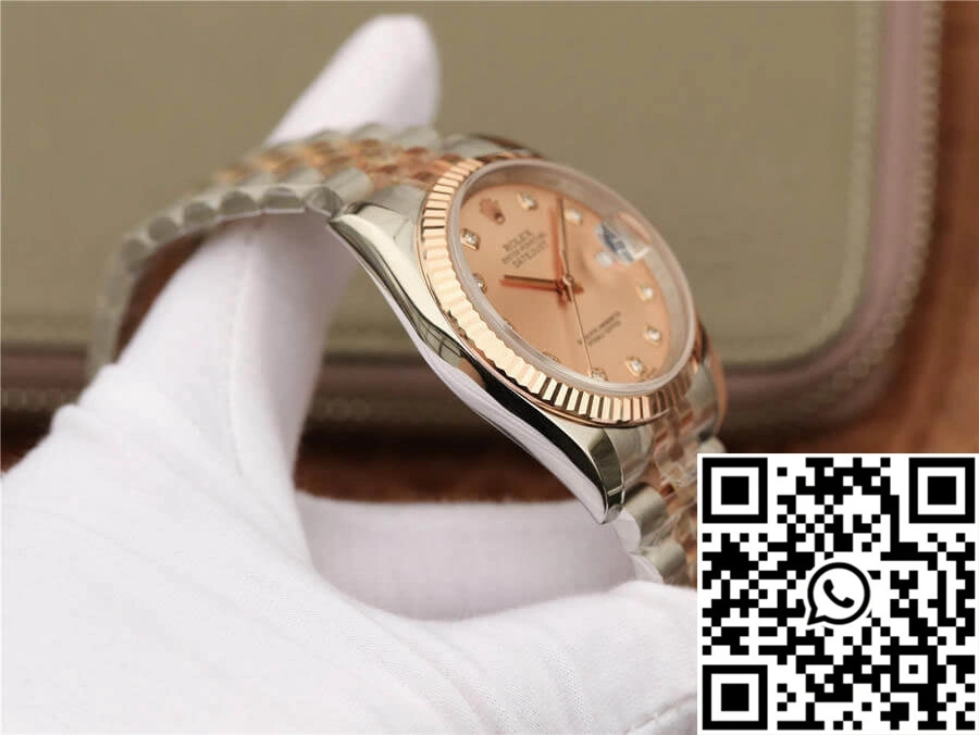 Breathable Rolex Datejust 116231 36MM GM Factory Diamond-set Pink Dial 708
