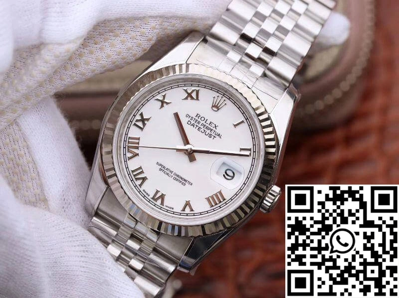 Rolex Datejust 116234 36mm AR Factory White Dial With Roman Time Scale FastDry 678