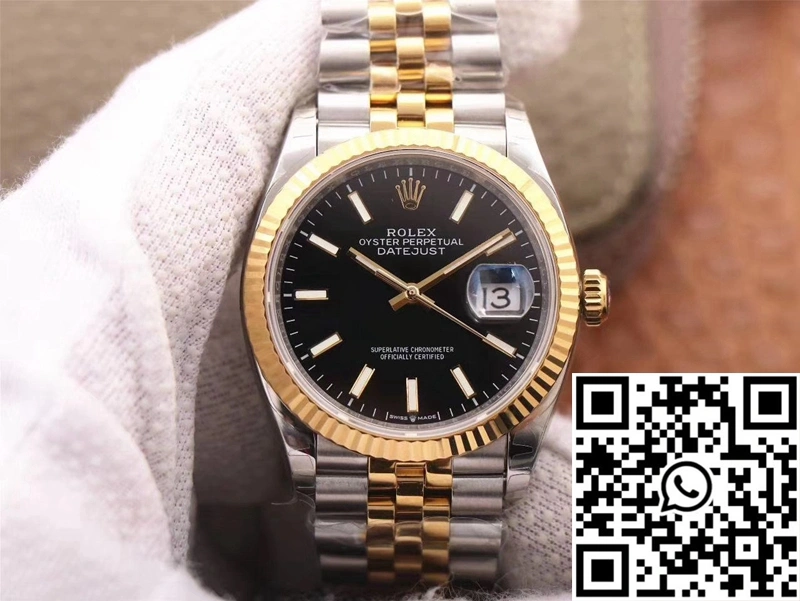 Refined Rolex Datejust 126233 EW Factory Black Dial 657