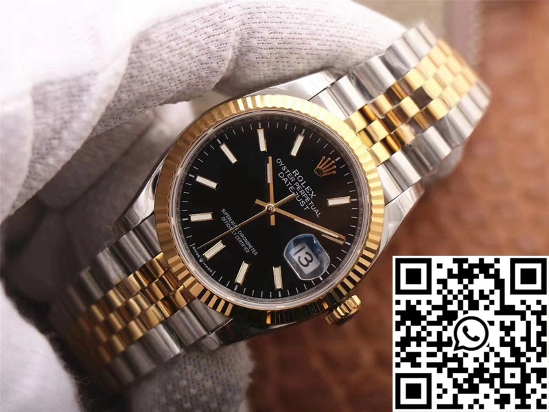 Refined Rolex Datejust 126233 EW Factory Black Dial 657