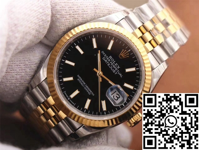 Refined Rolex Datejust 126233 EW Factory Black Dial 657