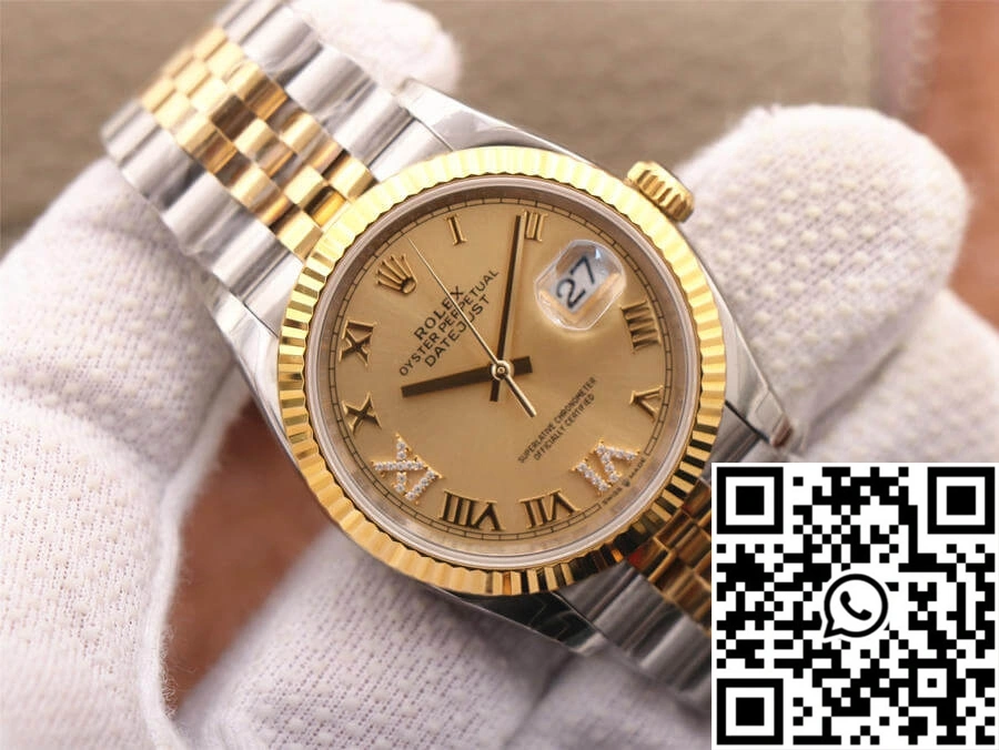 Bold Rolex Datejust 126233 EW Factory Diamond Gold Dial 713